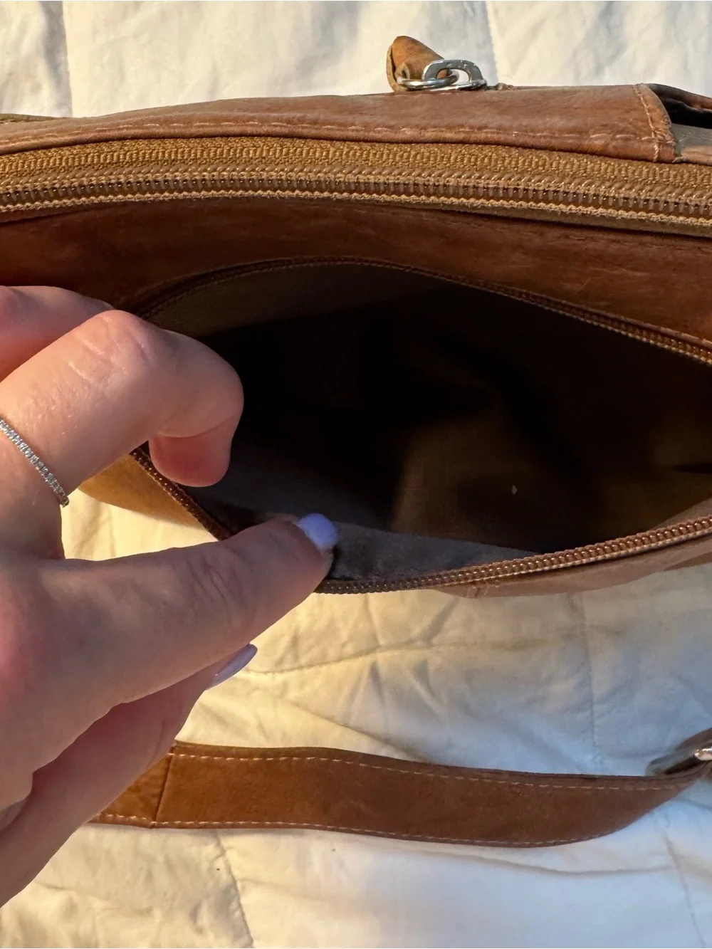 Y2K Great American Leather Works Genuine Leather Crossbody Bag